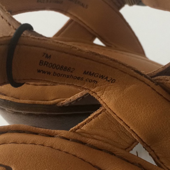 Born Shoes Womens Born Brown Leather Chunky Heel Sandals Poshmark